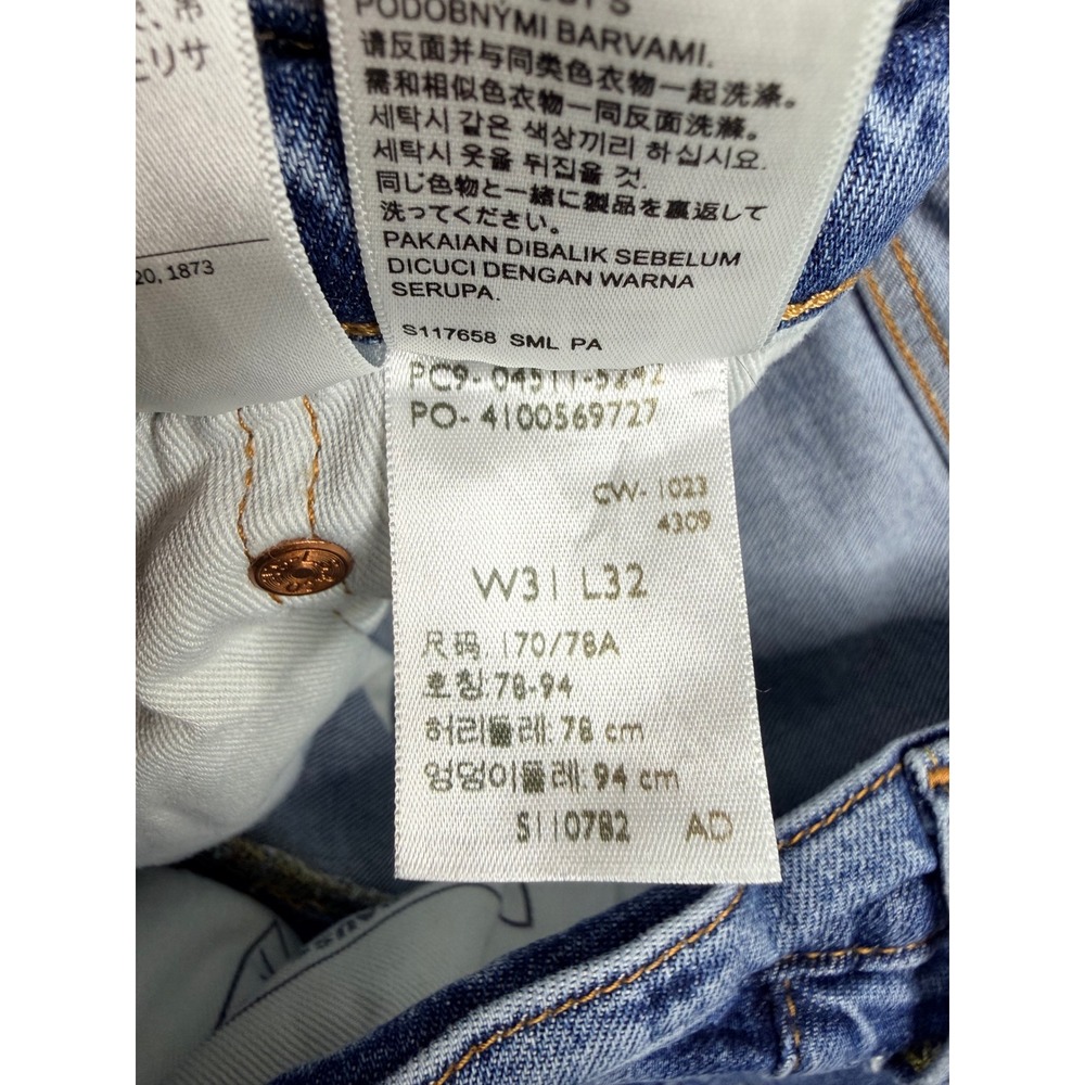Levis 511 Slim Fit Jeans Mens 31x32 Blue Medium Wash Big E Denim 04511-5242 Y2K - Picture 7 of 11